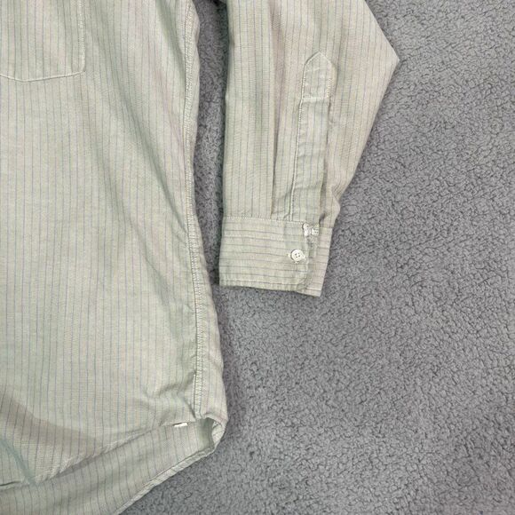 VTG L.L. Bean Shirt Men 16-32 Gray Striped Single Needle Tailored LS Button Down - Picture 2 of 11
